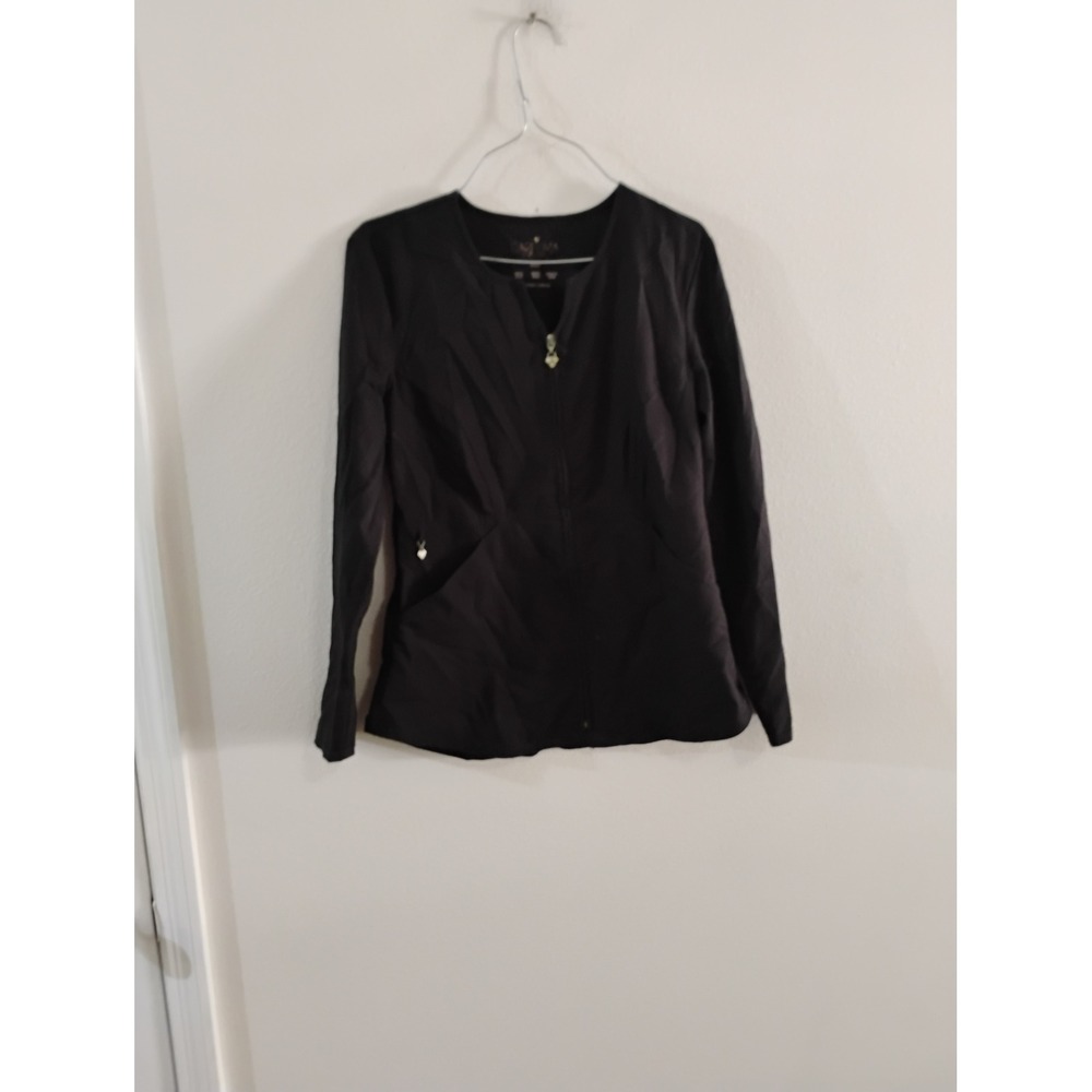 Careisma by Sofia Vergara Black Scrub Jacket Zip Front Small RN93643